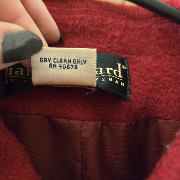 Vintage Harve Bernard 1960s 100% Wool Red Coat - Picture 4 of 7